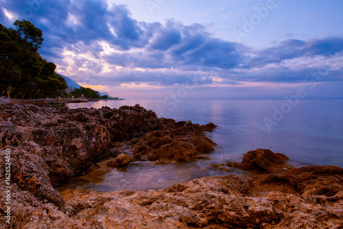 Fototapeta Naklejka Na Ścianę i Meble -  spectacular morning landscape in Croatia, Brela resort, Makarska riviera, Dalmatia, Europe...exclusive - this image is sell only on Adobe stock