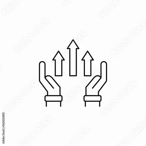 statistics rising success icon sign vector