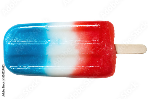 Red, White, and Blue Popsicle Isolated on White Transparent Background