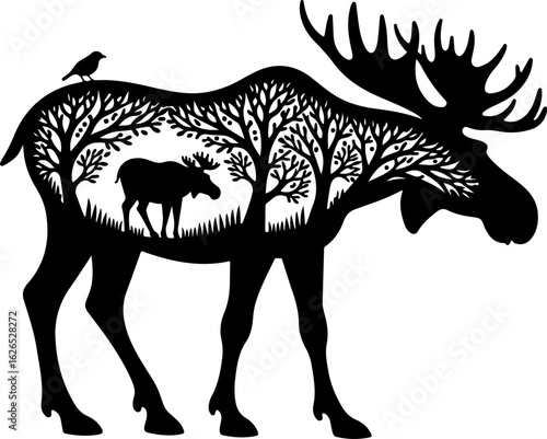 Nature Within: Wildlife Silhouette Art"