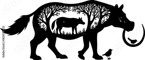 Nature Within: Wildlife Silhouette Art"