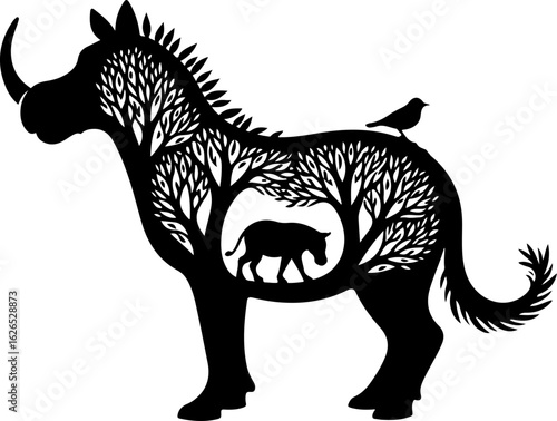 Nature Within: Wildlife Silhouette Art"