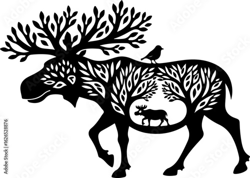Nature Within: Wildlife Silhouette Art"