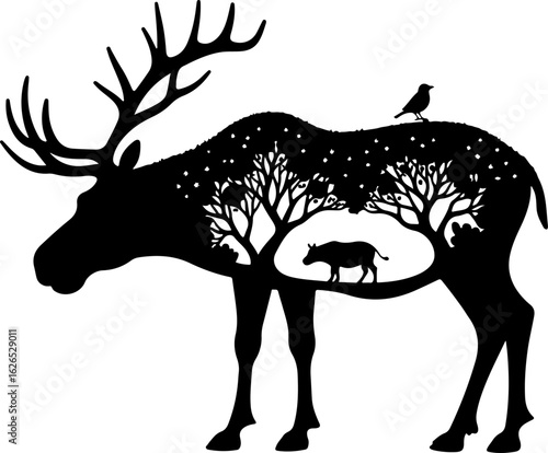 Nature Within: Wildlife Silhouette Art"