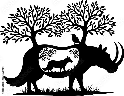 Nature Within: Wildlife Silhouette Art"