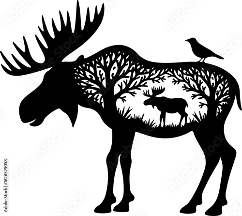 Nature Within: Wildlife Silhouette Art"