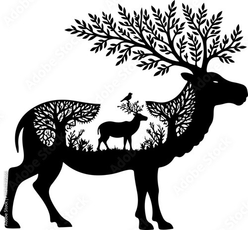 Nature Within: Wildlife Silhouette Art"