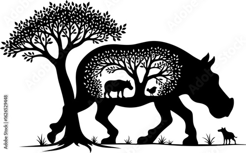 Nature Within: Wildlife Silhouette Art"