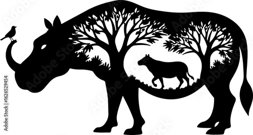 Nature Within: Wildlife Silhouette Art"