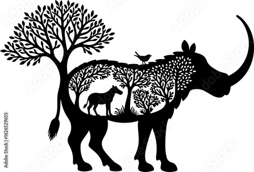 Nature Within: Wildlife Silhouette Art"