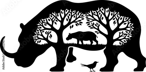 Nature Within: Wildlife Silhouette Art"