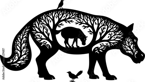Nature Within: Wildlife Silhouette Art"
