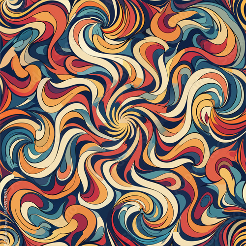 Abstract swirling pattern with vibrant colors in a dynamic design. Abstract design with no specific subject in a general background.