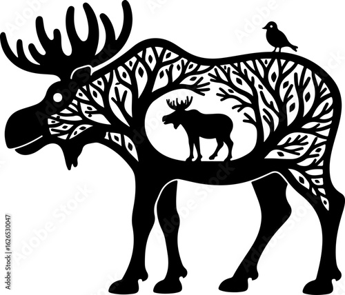 Nature Within: Wildlife Silhouette Art"