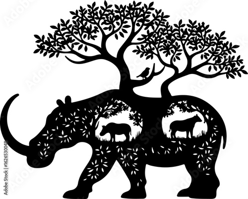 Nature Within: Wildlife Silhouette Art"