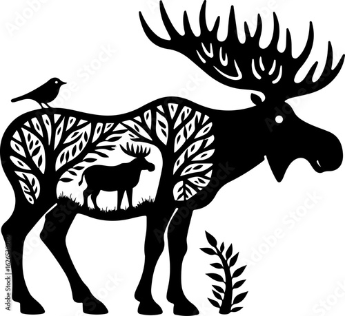 Nature Within: Wildlife Silhouette Art"