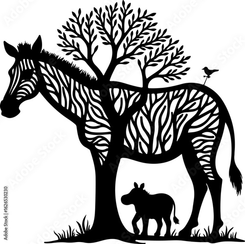 Nature Within: Wildlife Silhouette Art"