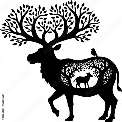 Nature Within: Wildlife Silhouette Art"