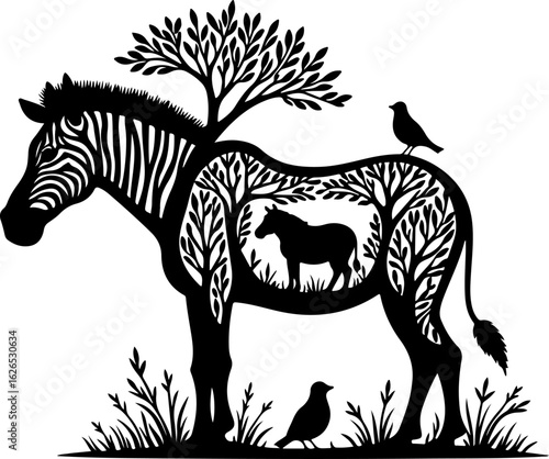 Nature Within: Wildlife Silhouette Art"