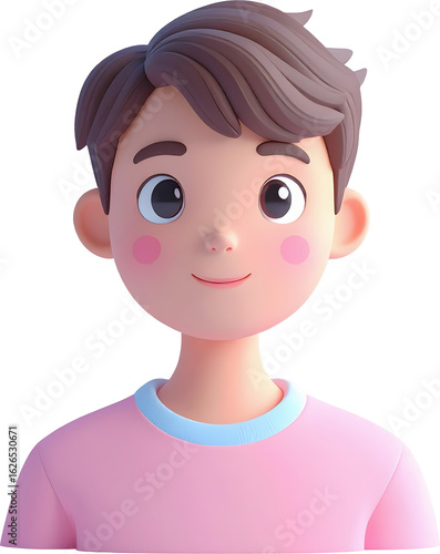Professional male office avatar in pastel 3D business style, upper body character for user profile or corporate team interface, isolated illustration for digital use