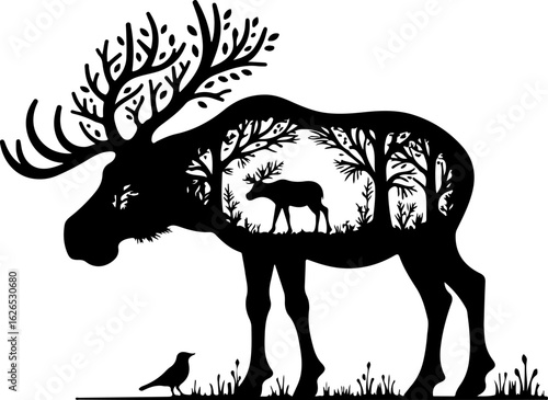 Nature Within: Wildlife Silhouette Art"