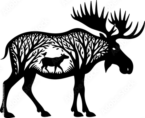 Nature Within: Wildlife Silhouette Art"
