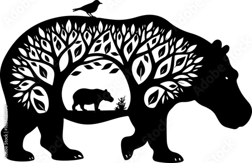 Nature Within: Wildlife Silhouette Art"