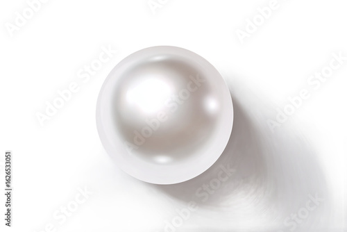 Foto Single elegant pearl with soft shadow, isolated on white transparent background