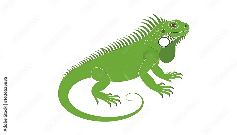 Fototapeta premium Green iguana silhouette