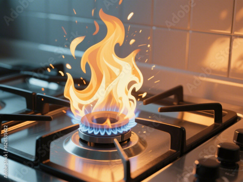 gas stove in the kitchen
