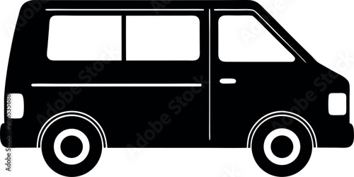 Red retro cartoon minibus vector isolated on a white background