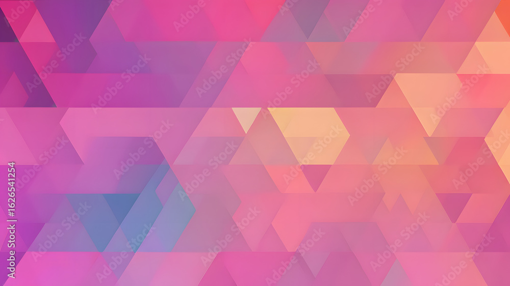 Obraz premium Geometric abstract background with blended pink purple and peach colored triangles