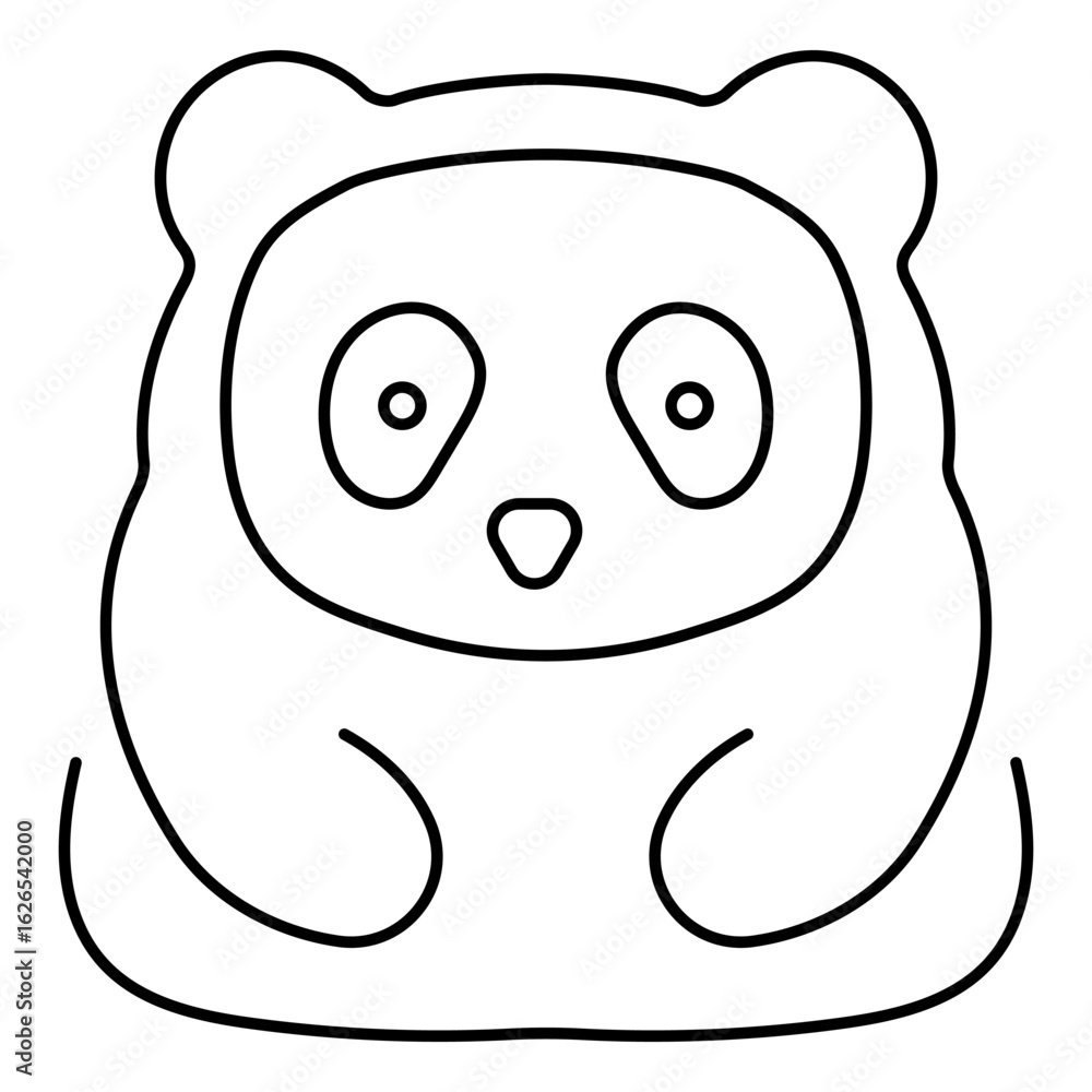 Obraz premium panda icon isolated on white background, vector illustration.