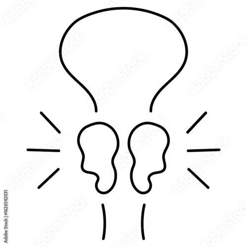 prostatitis icon isolated on white background, vector illustration.