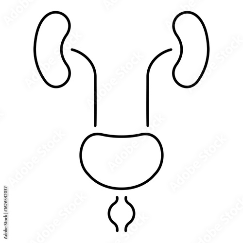 prostatitis icon isolated on white background, vector illustration.