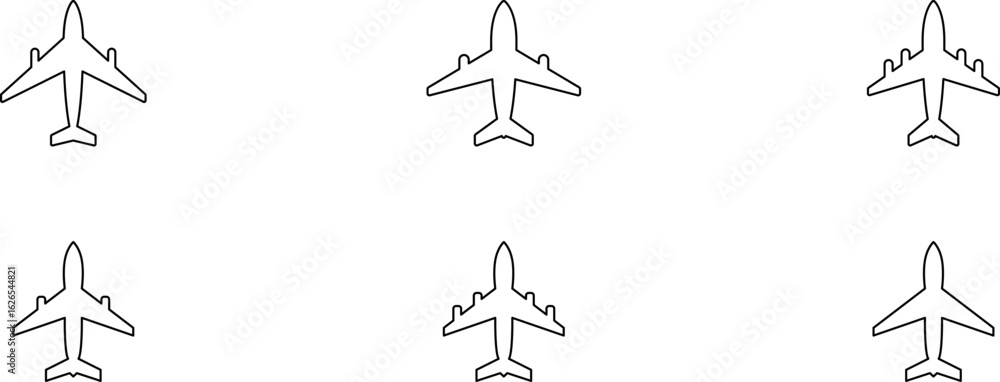 Fototapeta premium Aircraft icon vector set. Plane illustration sign collection. Airplane symbol. Air plane, plane, travel. Vector illustration.