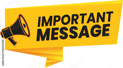 Bold Megaphone with "Important Message" Message Bubble – Promotional Banner Design for Marketing and Business Announcements
