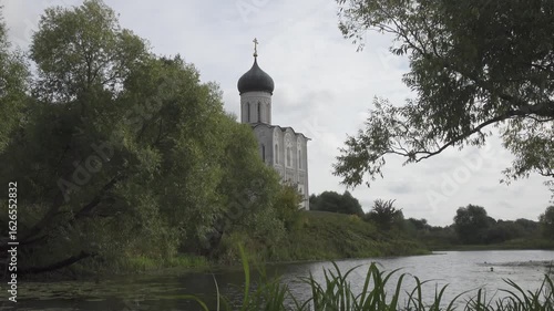 Church of the Intercession on the Nerl, Vladimir region, Bogolyubovo, Church of the Intercession on the Nerl. High quality 4k footage.

