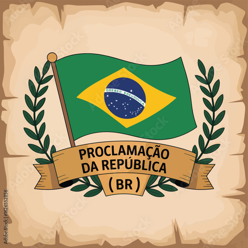 Flat Proclamação da República (BR) vector illustration
