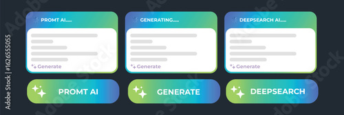 AI powered text placeholder design. Data entry field. Vector illustration.