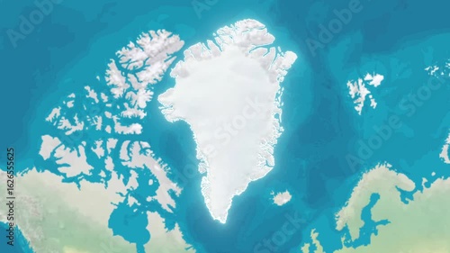 Zoom In On Stylized Map Greenland