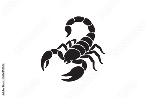 Black Scorpion Silhouette Stylized Scorpion Logo Design