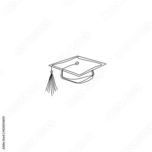 Wallpaper Mural Minimalist one line drawing of graduation cap symbolizing academic achievement and education Torontodigital.ca