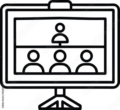 Social network icon showing people connected in a community concept illustration