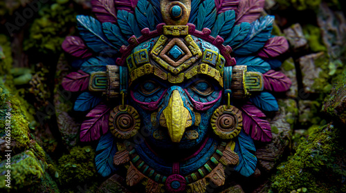 Wallpaper Mural An Aztec warrior's head in the middle of Mayan ruins Torontodigital.ca