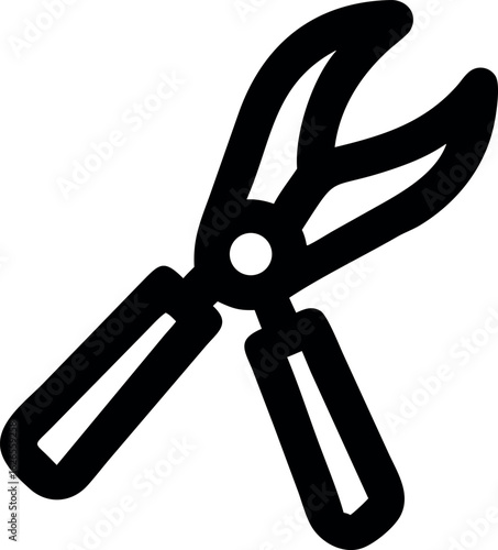Vector art of pruning shears for gardening and plant maintenance