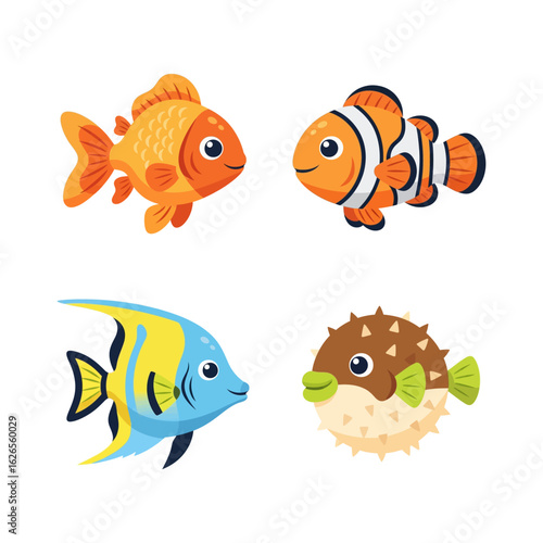 Cute Cartoon Fish Variety