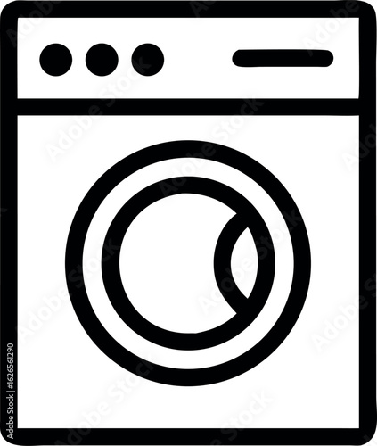 Vector art of washing machine icon isolated on white background