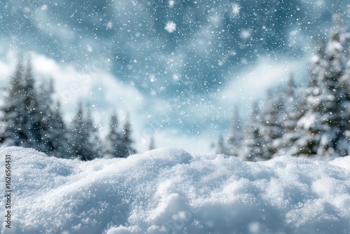 Wallpaper Mural Snowy Winter Landscape With Falling Snow Torontodigital.ca