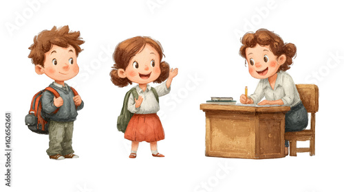 Cartoon vector of a cheerful boy participating in 12 different everyday cartoon activities, great for e-learning, games, presentations, and storytelling designs.